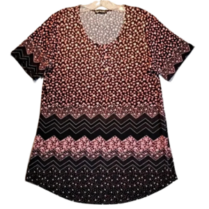 Forget Me Not Women's Stretch Tunic Scoop  Neck Size Large